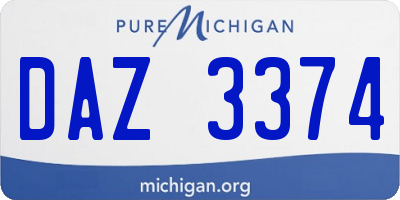 MI license plate DAZ3374