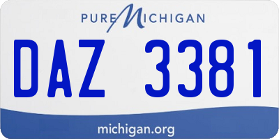 MI license plate DAZ3381