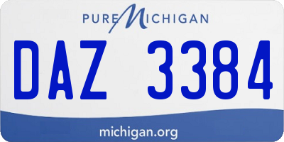 MI license plate DAZ3384