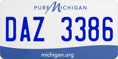 MI license plate DAZ3386