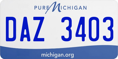 MI license plate DAZ3403