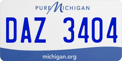 MI license plate DAZ3404