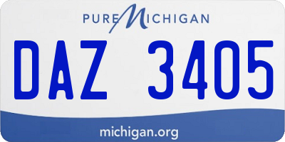 MI license plate DAZ3405