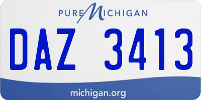 MI license plate DAZ3413