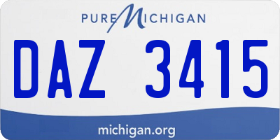 MI license plate DAZ3415