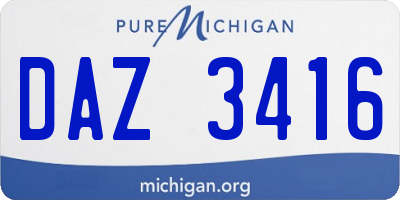 MI license plate DAZ3416