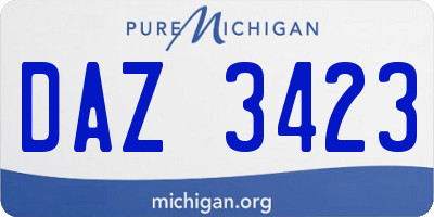 MI license plate DAZ3423