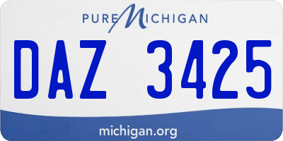MI license plate DAZ3425