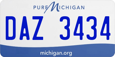 MI license plate DAZ3434