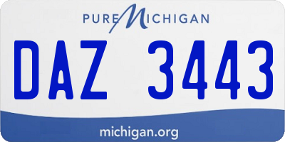 MI license plate DAZ3443