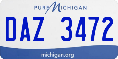 MI license plate DAZ3472
