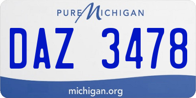 MI license plate DAZ3478