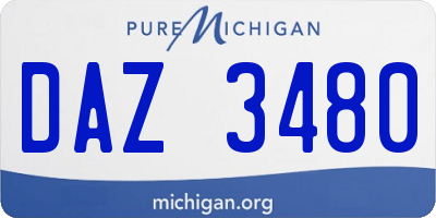 MI license plate DAZ3480
