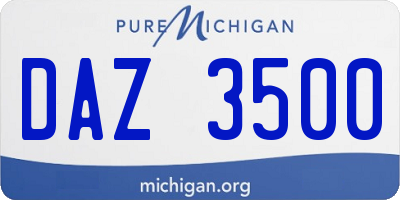 MI license plate DAZ3500