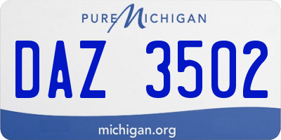 MI license plate DAZ3502