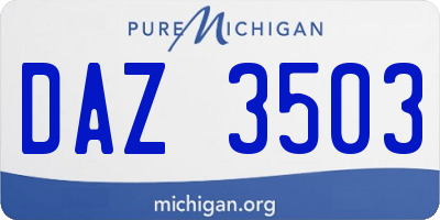 MI license plate DAZ3503