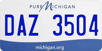 MI license plate DAZ3504