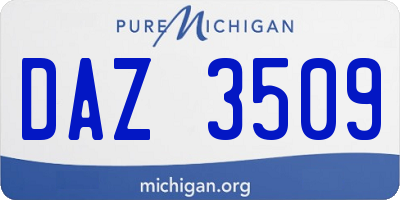MI license plate DAZ3509