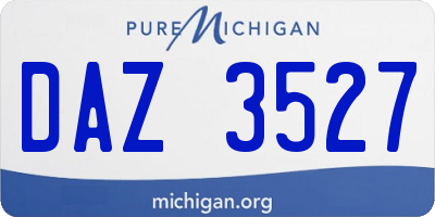 MI license plate DAZ3527