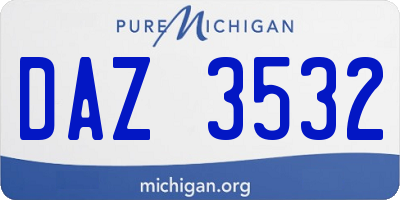 MI license plate DAZ3532