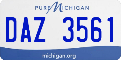 MI license plate DAZ3561