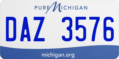 MI license plate DAZ3576