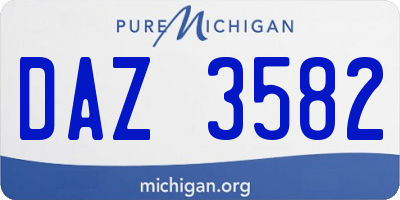 MI license plate DAZ3582
