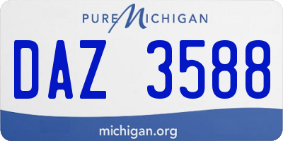MI license plate DAZ3588
