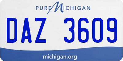 MI license plate DAZ3609