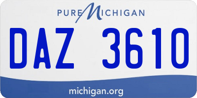 MI license plate DAZ3610