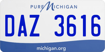 MI license plate DAZ3616
