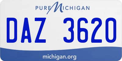 MI license plate DAZ3620