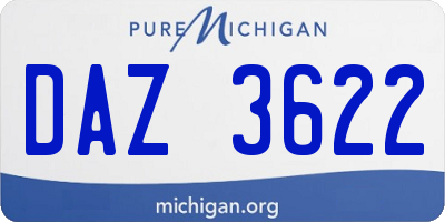 MI license plate DAZ3622