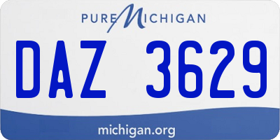MI license plate DAZ3629