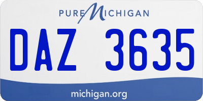MI license plate DAZ3635