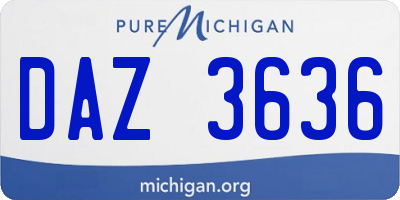 MI license plate DAZ3636