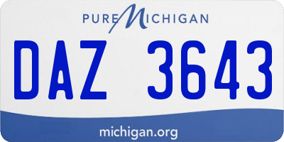 MI license plate DAZ3643