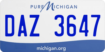 MI license plate DAZ3647