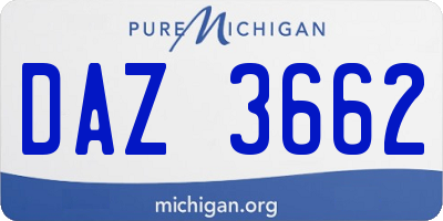 MI license plate DAZ3662