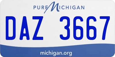 MI license plate DAZ3667