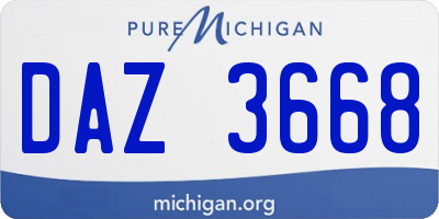 MI license plate DAZ3668