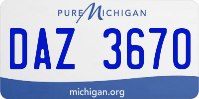MI license plate DAZ3670