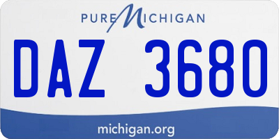 MI license plate DAZ3680