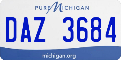MI license plate DAZ3684