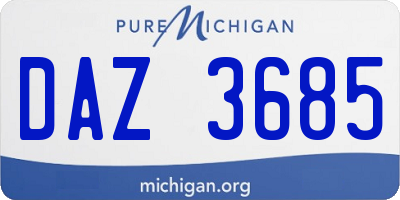 MI license plate DAZ3685