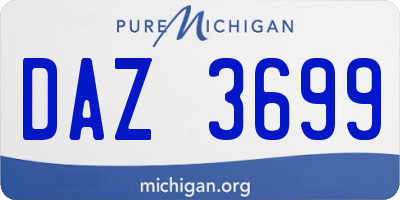 MI license plate DAZ3699
