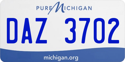 MI license plate DAZ3702