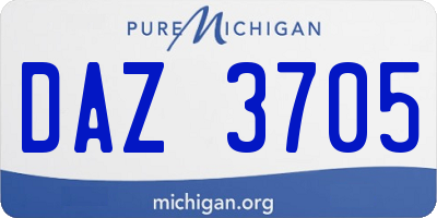 MI license plate DAZ3705
