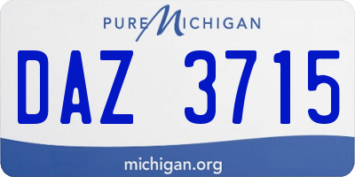 MI license plate DAZ3715