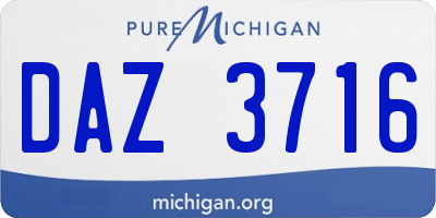MI license plate DAZ3716